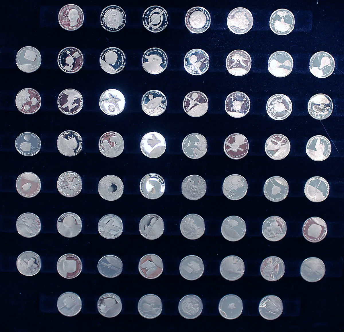 1977 STERLING SILVER FRANKLIN MINT AMERICAN IN SPACE 60 COIN COLLECTION