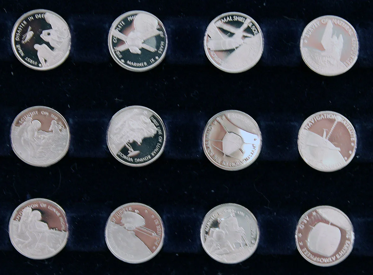 1977 STERLING SILVER FRANKLIN MINT AMERICAN IN SPACE 60 COIN COLLECTION