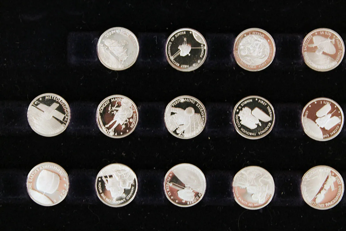 1977 STERLING SILVER FRANKLIN MINT AMERICAN IN SPACE 60 COIN COLLECTION