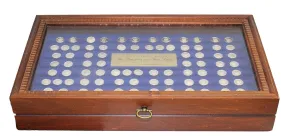 1977 STERLING SILVER FRANKLIN MINT PRESIDENTS FIRST LADIES 80 COIN SET WITH WOODEN PRESENTATION DISPLAY