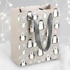 23cm Medium Winter Penguin Gift Bag