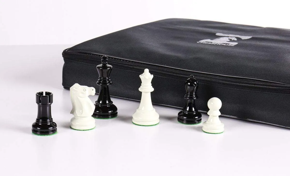 3 5/8" Ultimate Style Wooden Chess Pieces - Ebonized and White
