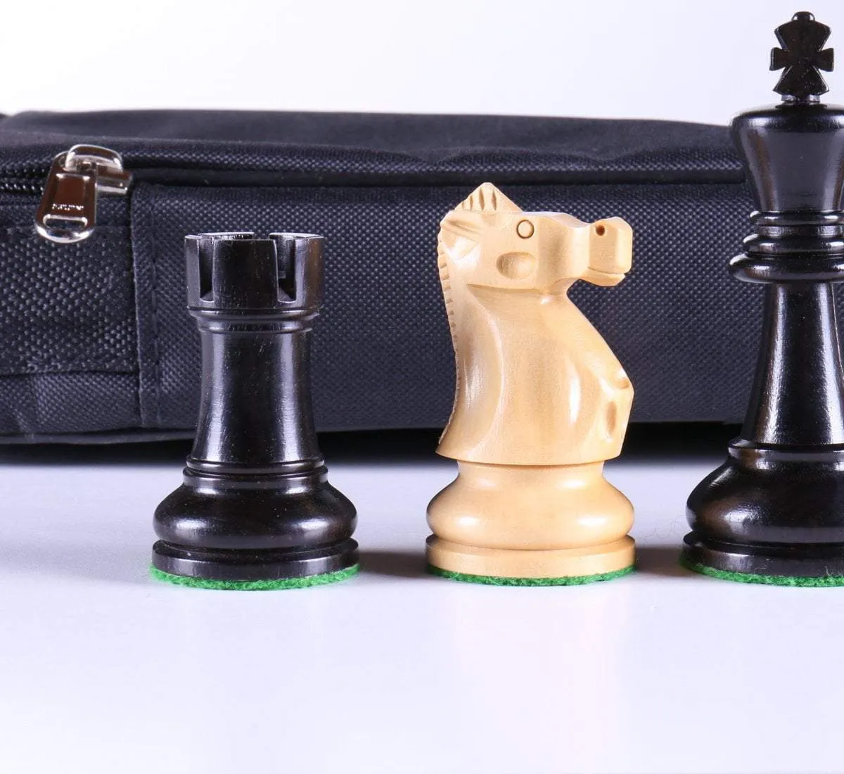 3 5/8" Ultimate Style Wooden Chess Pieces - Ebony
