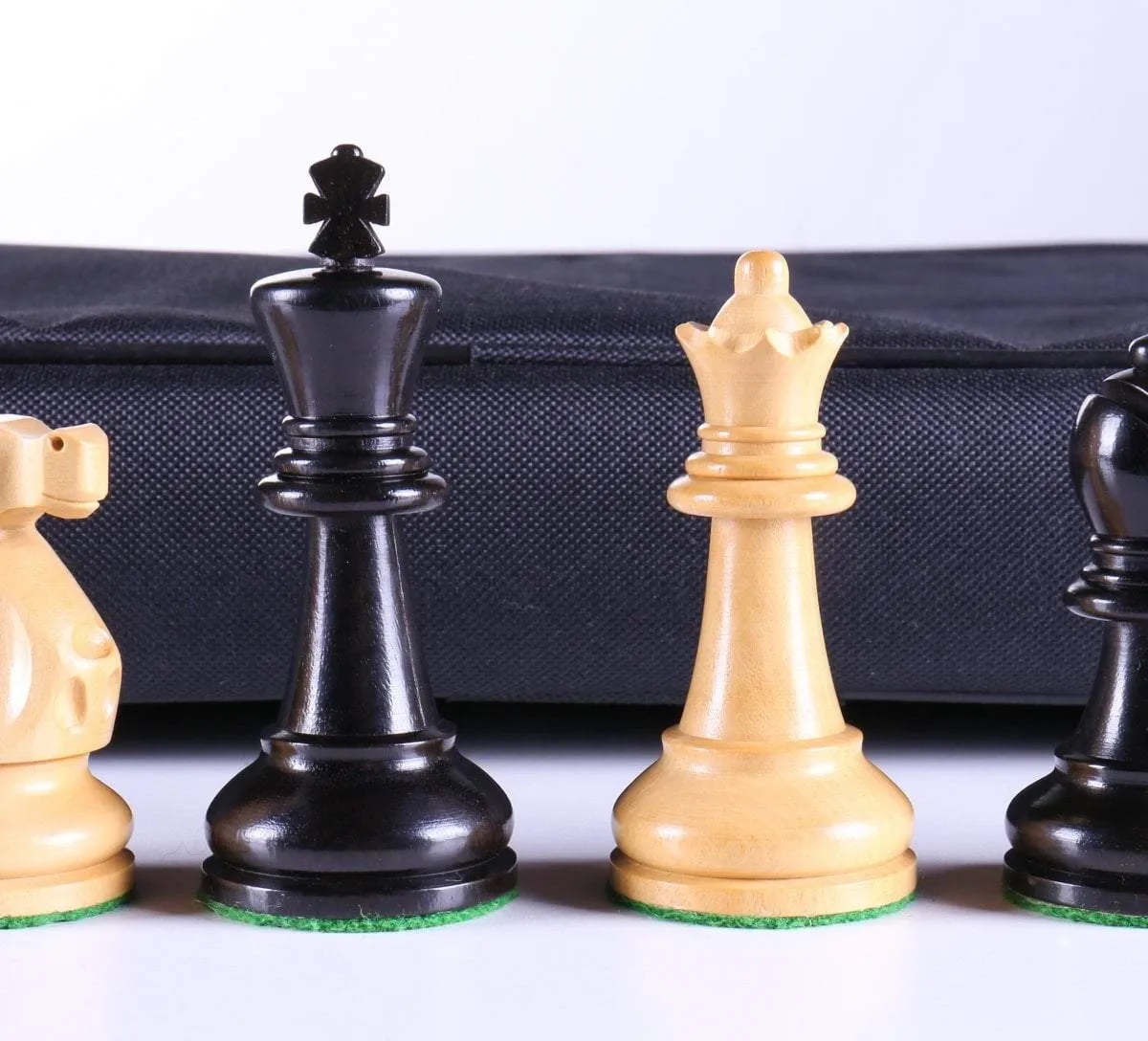 3 5/8" Ultimate Style Wooden Chess Pieces - Ebony