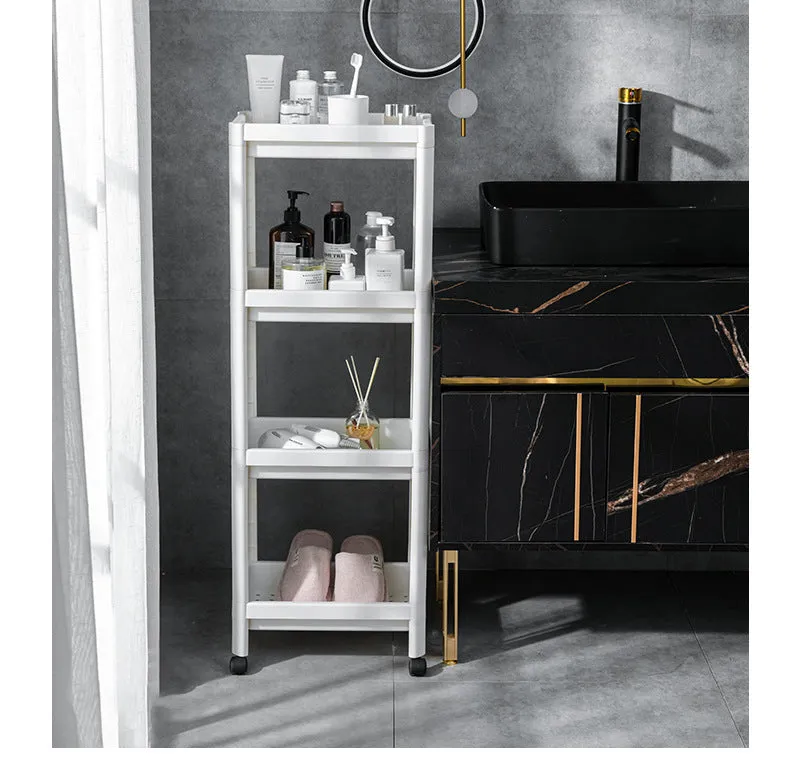 4 Tier Wide Slide-Out Trolley Rack Shelf Organizer