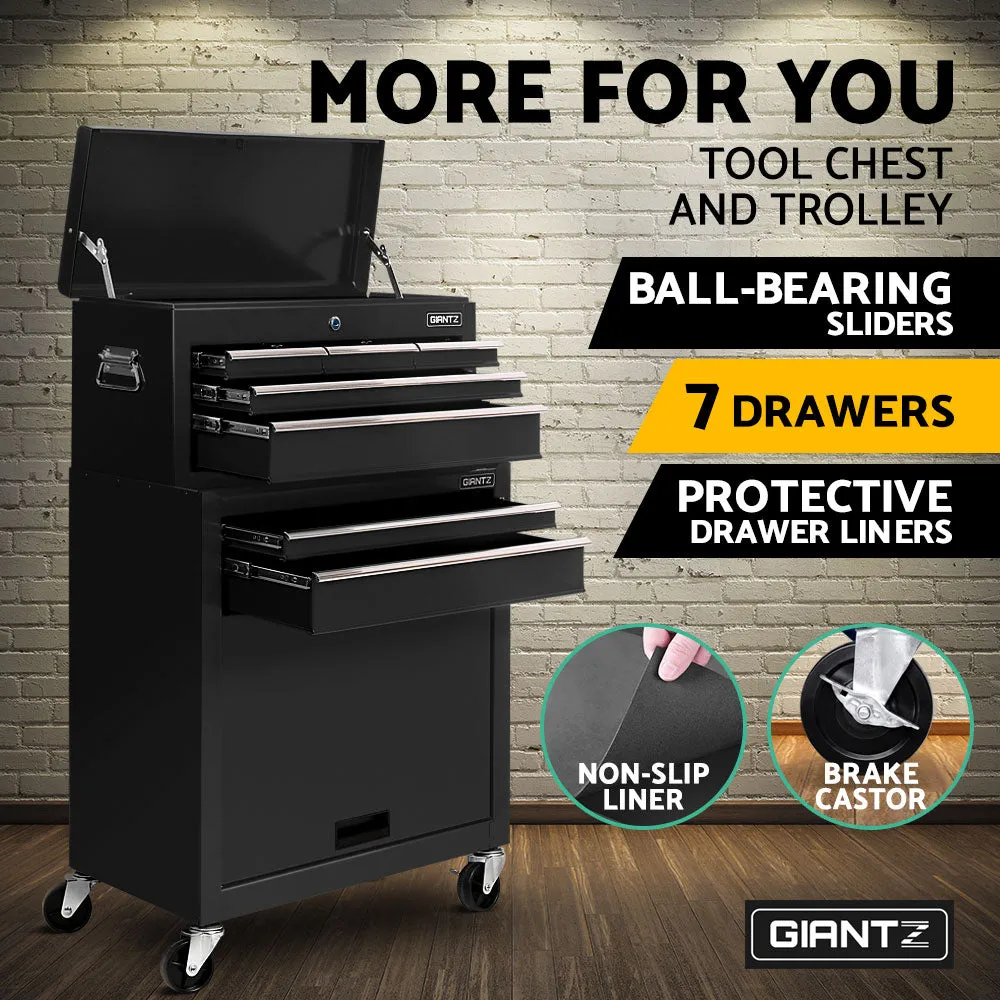 7 Drawer Tool Box Cabinet Trolley with Lockable Drawers – Giantz