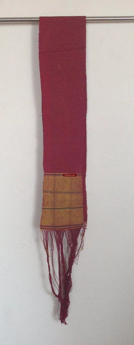 741 SOLD Antique Myanmar Aso Chin Woven Belt Textile