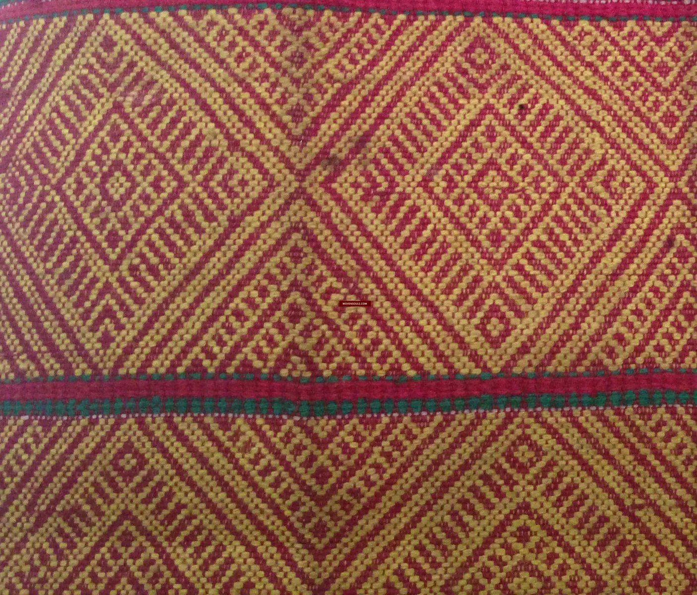 741 SOLD Antique Myanmar Aso Chin Woven Belt Textile