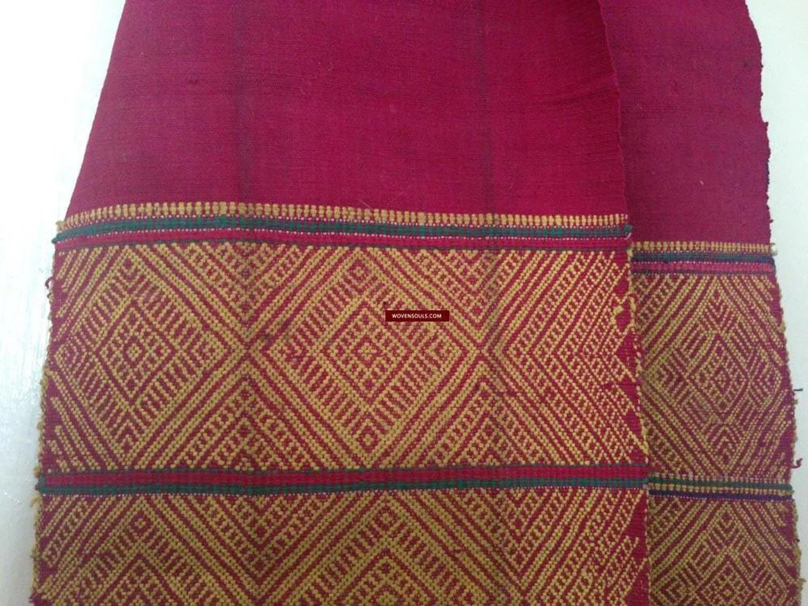 741 SOLD Antique Myanmar Aso Chin Woven Belt Textile