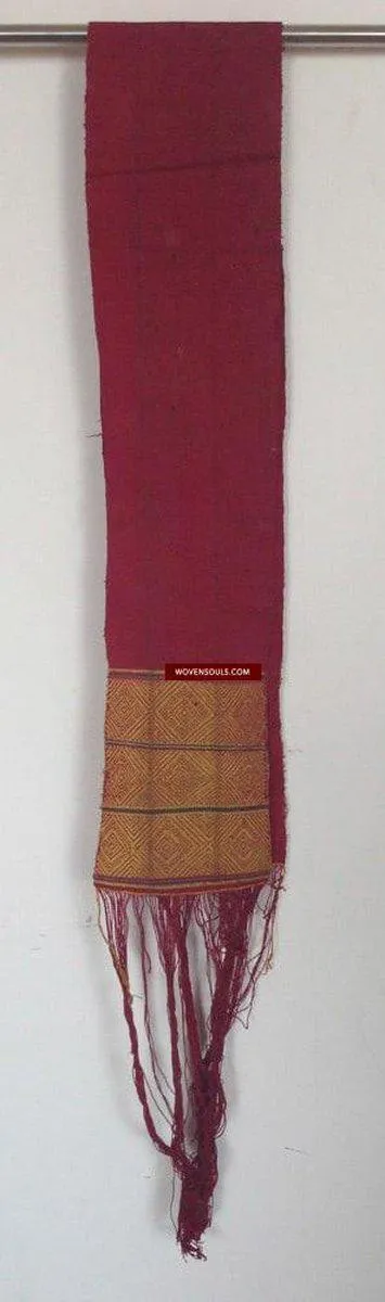 741 SOLD Antique Myanmar Aso Chin Woven Belt Textile