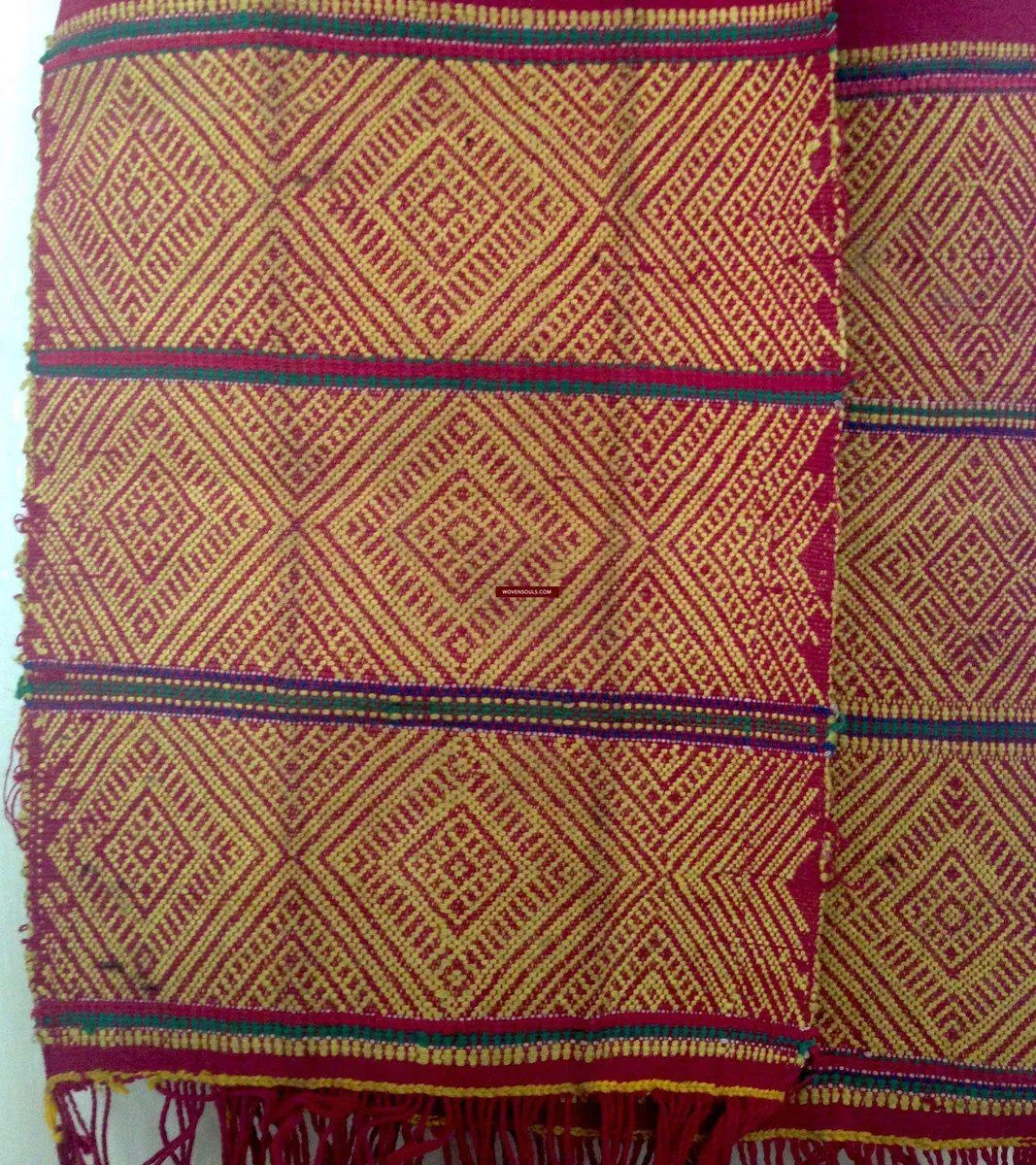 741 SOLD Antique Myanmar Aso Chin Woven Belt Textile