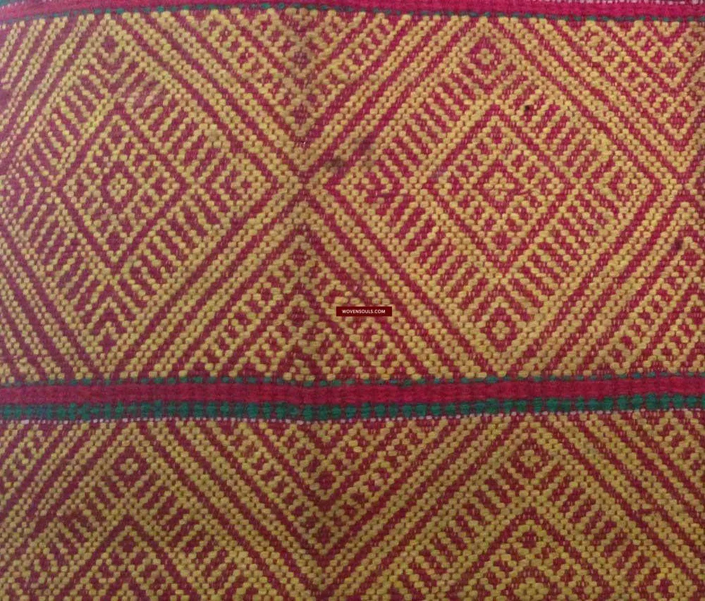 741 SOLD Antique Myanmar Aso Chin Woven Belt Textile