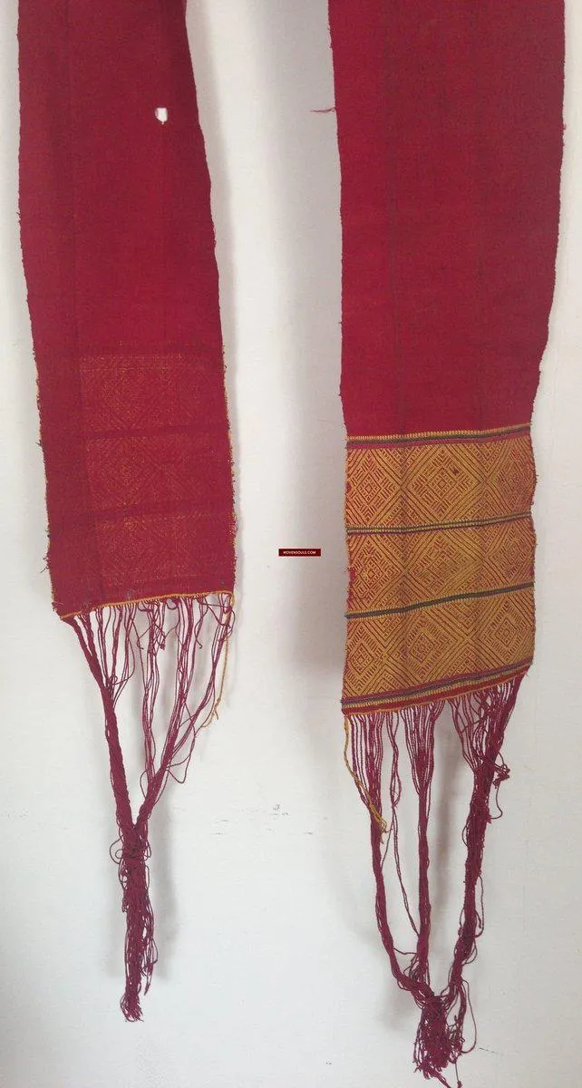741 SOLD Antique Myanmar Aso Chin Woven Belt Textile