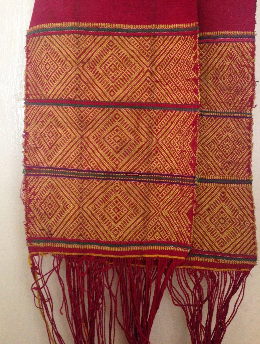 741 SOLD Antique Myanmar Aso Chin Woven Belt Textile