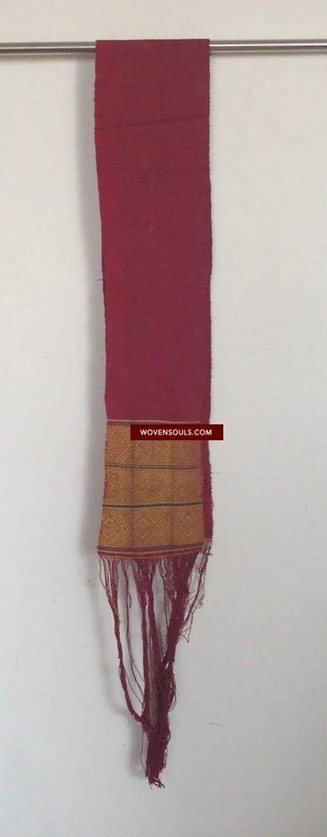 741 SOLD Antique Myanmar Aso Chin Woven Belt Textile