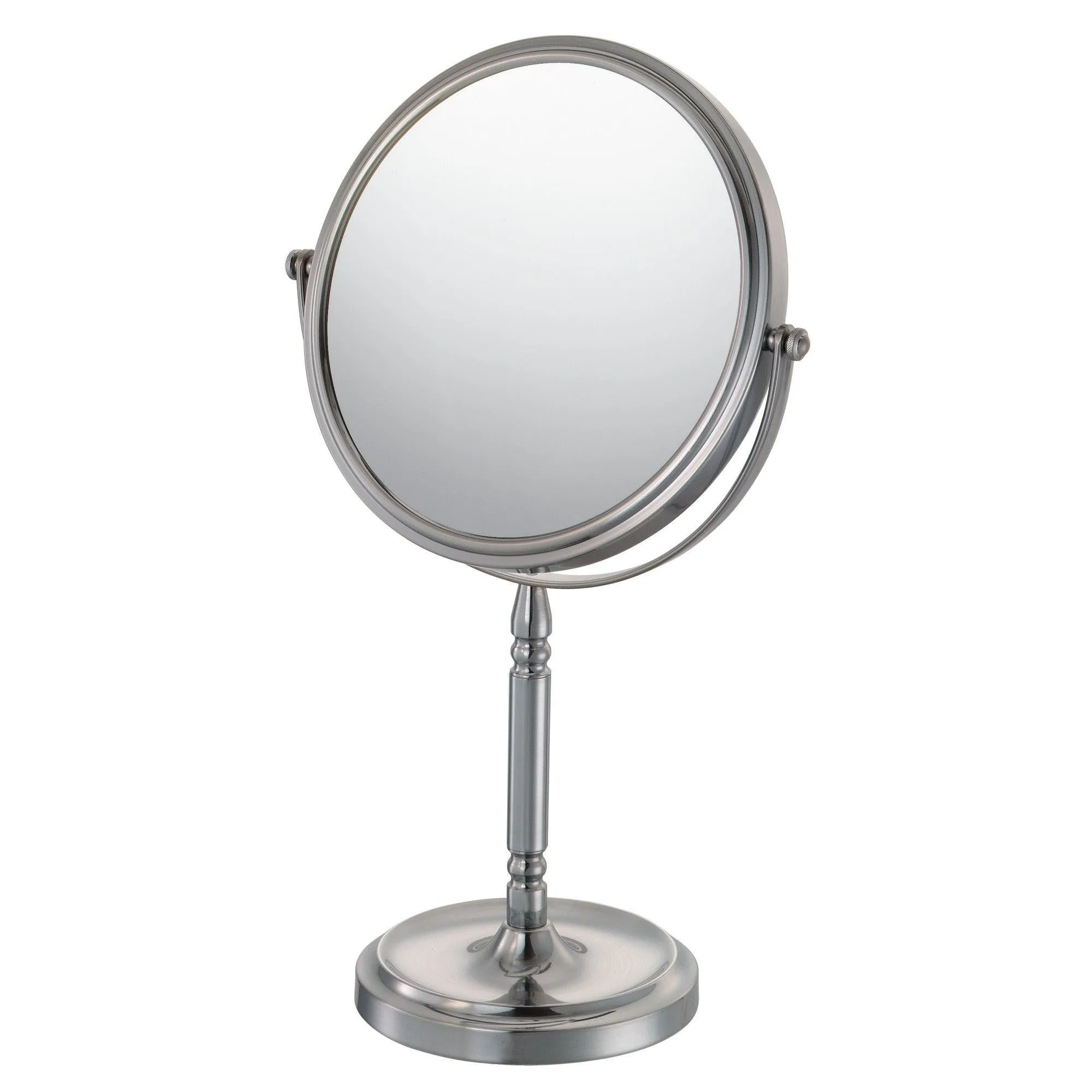 86675 Round 5X/1X Double-sided Non-lighted Recessed Base Freestanding Mirror
