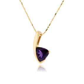 Amethyst Solitaire Trillion Pendant