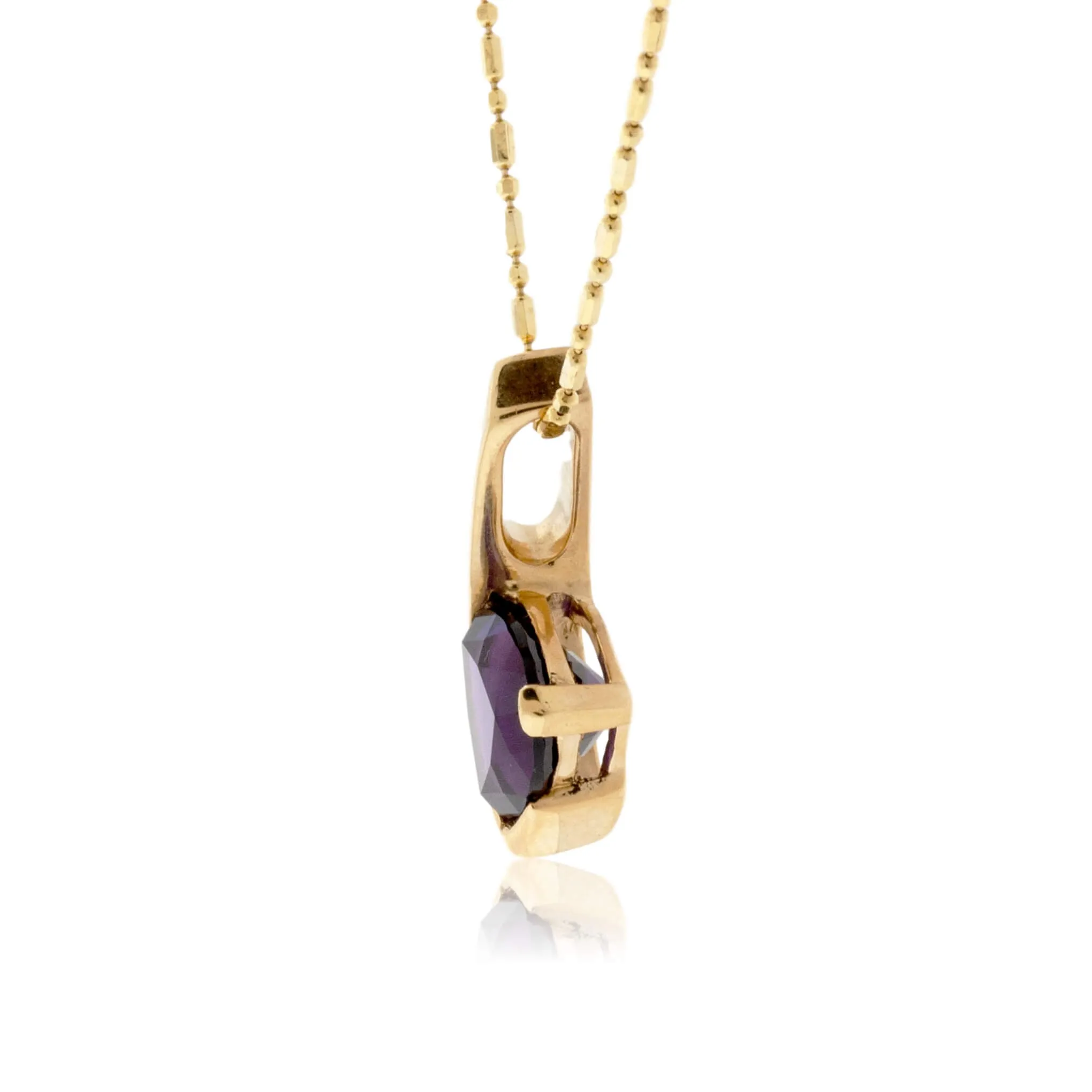 Amethyst Solitaire Trillion Pendant