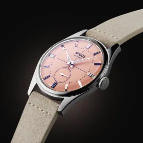 AP3.11 - Pastel Salmon Silver w/ Leather Strap