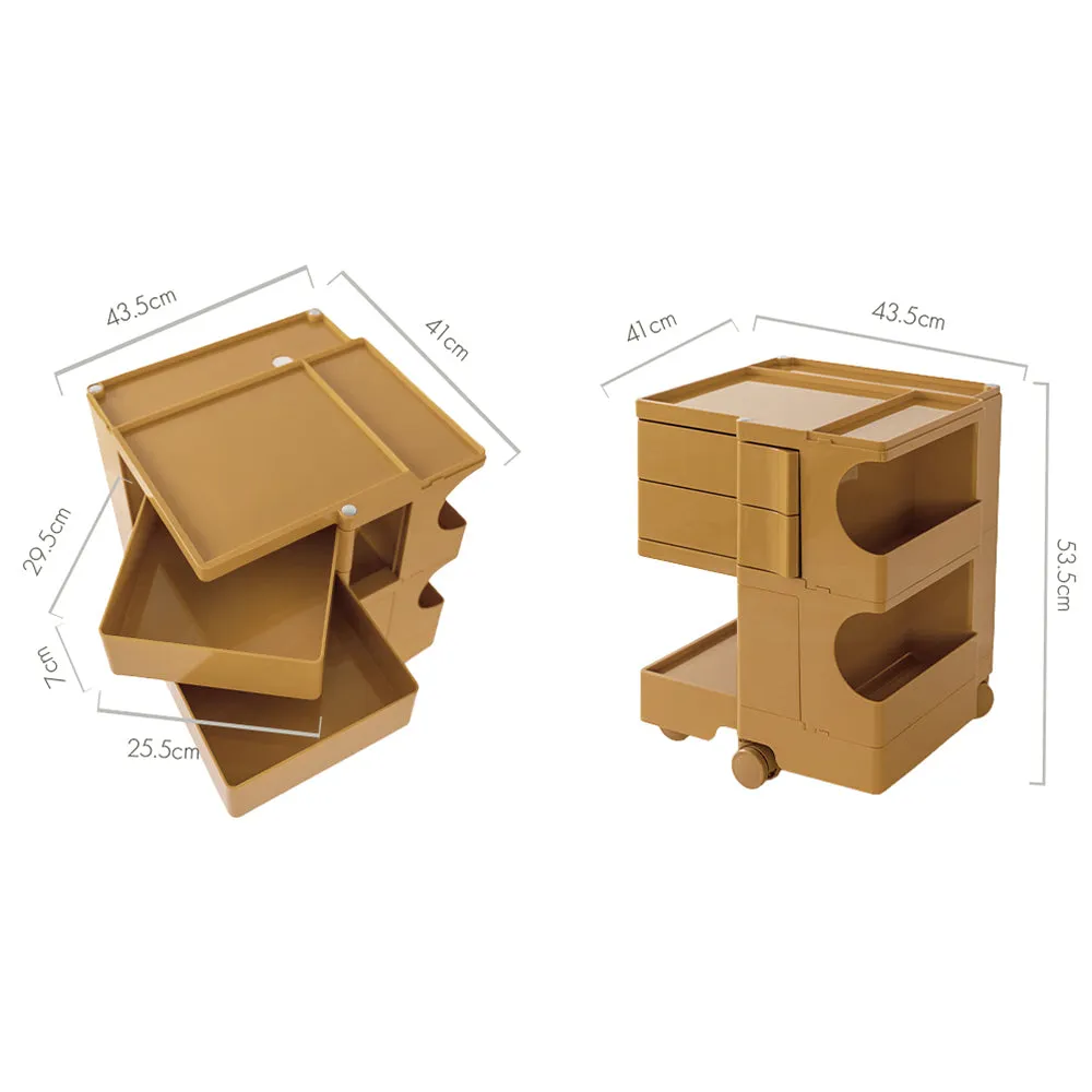 ArtissIn Replica Boby Trolley Storage Bedside Table Mobile Cart 3 Tier Yellow