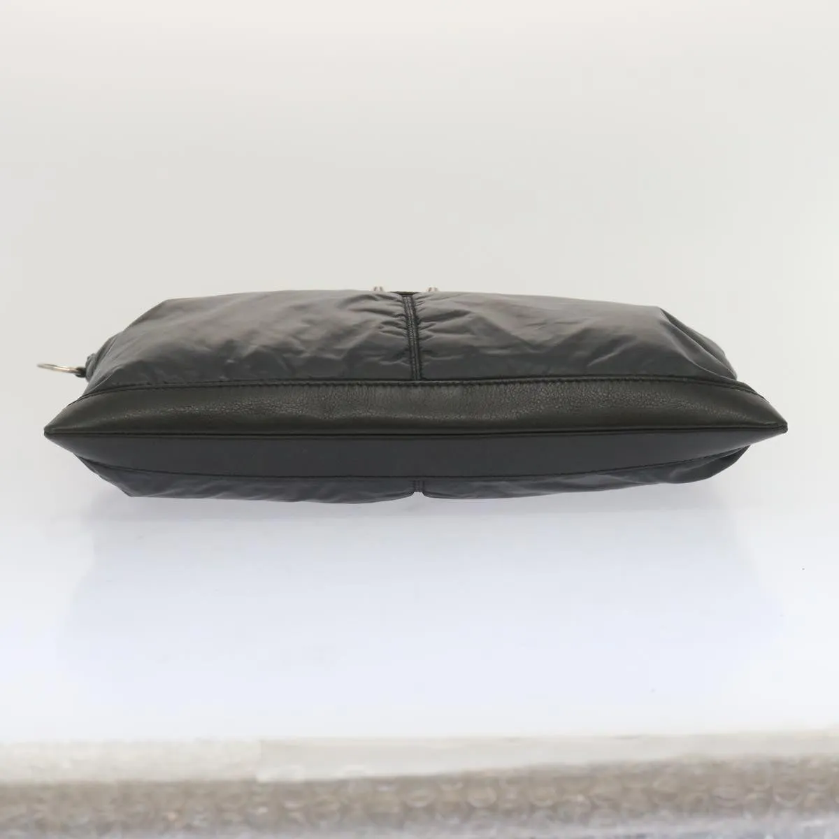 BALENCIAGA Clutch Bag Leather Nylon Black 273023 Auth bs11228