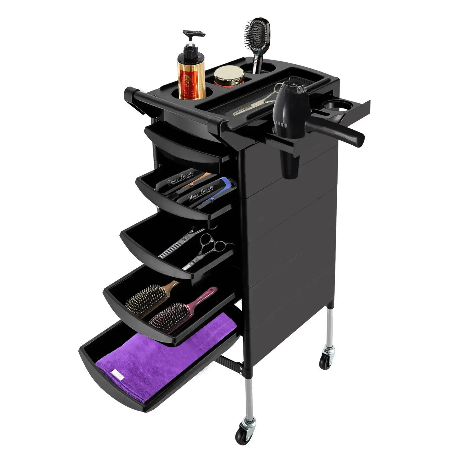 Beauty Salon Trolley Spa Styling Station Equipment Rolling Storage Tray Cart