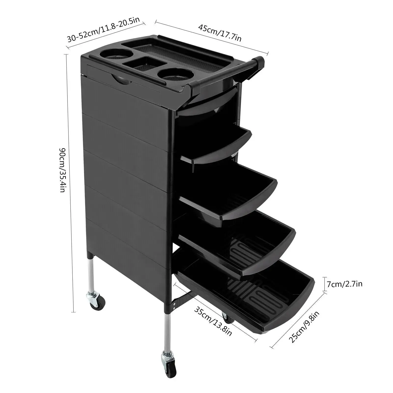Beauty Salon Trolley Spa Styling Station Equipment Rolling Storage Tray Cart