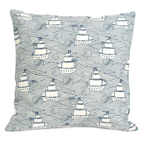 Belgian Linen Pillow Case - High Seas Navy