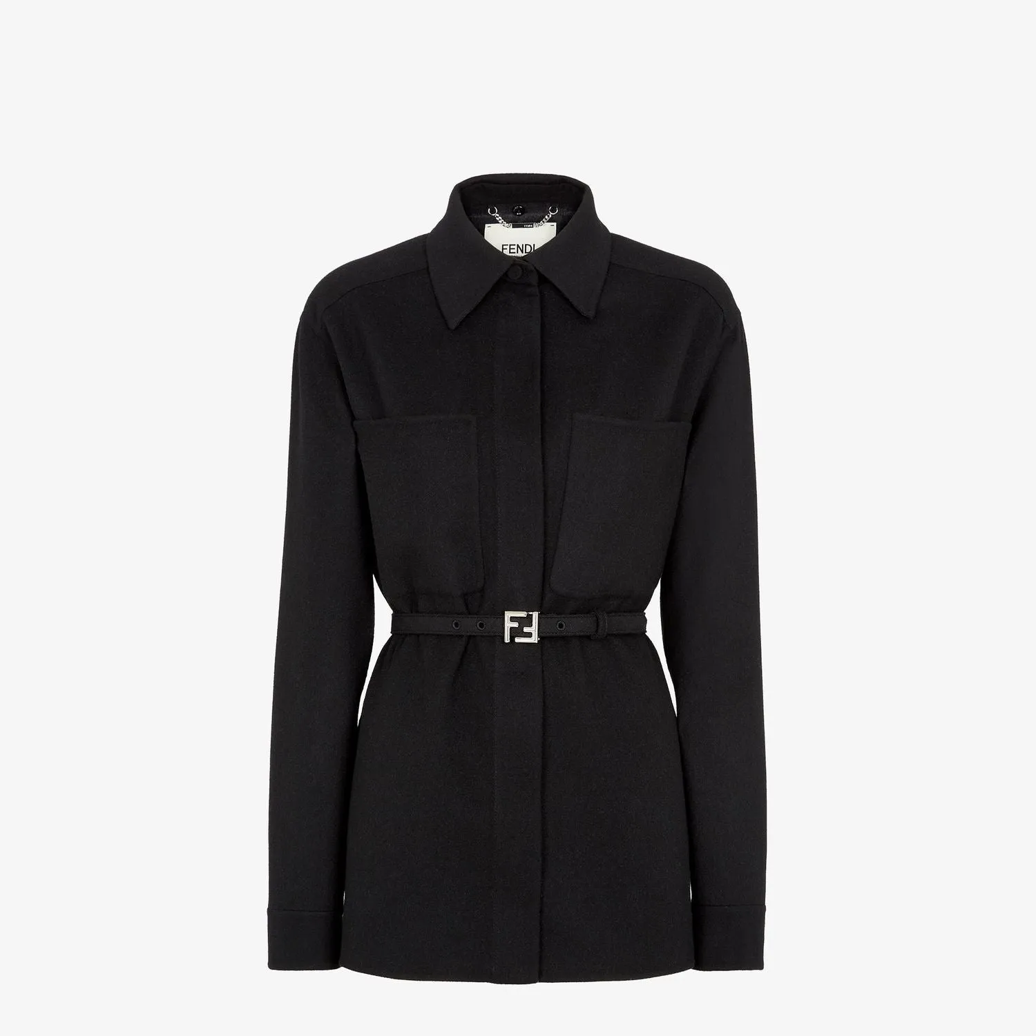 BLACK JACKET WITH MONOGRAM INTERIOR CLOTH