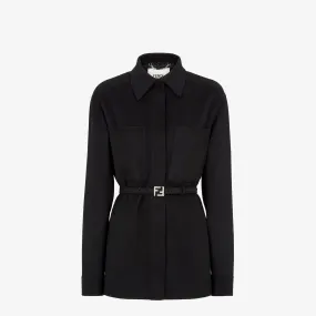 BLACK JACKET WITH MONOGRAM INTERIOR CLOTH