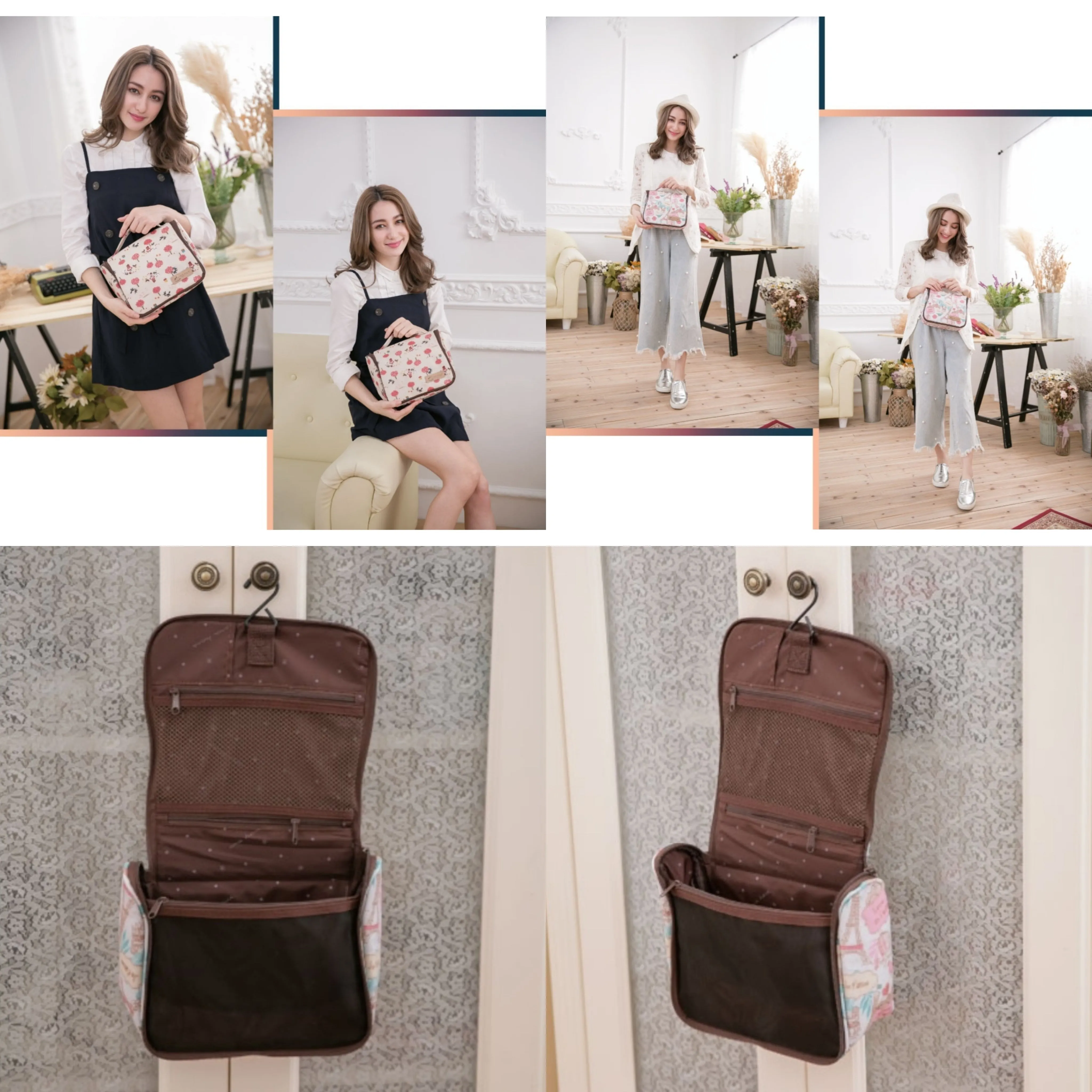 Black Surfing Corgi Toiletry Bag