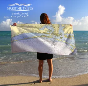 Cape Lookout to New River Chart Quick Dry Towel