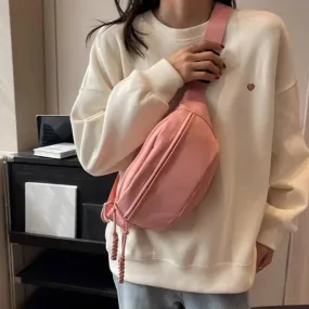 Chest Bag Banana Bag for Women Sling Crossbody Waist Pack Canvas Running Waist Bag Casual Fanny Packs Sport Half Moon Belt Bag