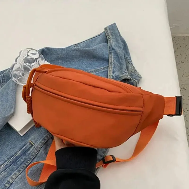Chest Bag Banana Bag for Women Sling Crossbody Waist Pack Canvas Running Waist Bag Casual Fanny Packs Sport Half Moon Belt Bag