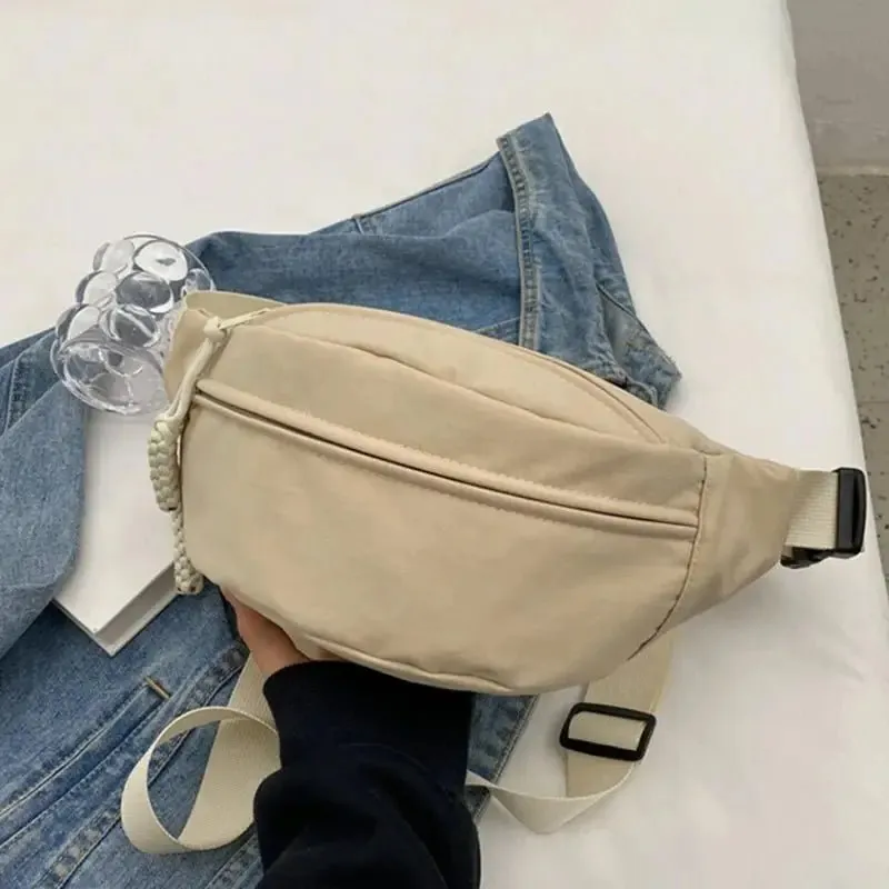 Chest Bag Banana Bag for Women Sling Crossbody Waist Pack Canvas Running Waist Bag Casual Fanny Packs Sport Half Moon Belt Bag