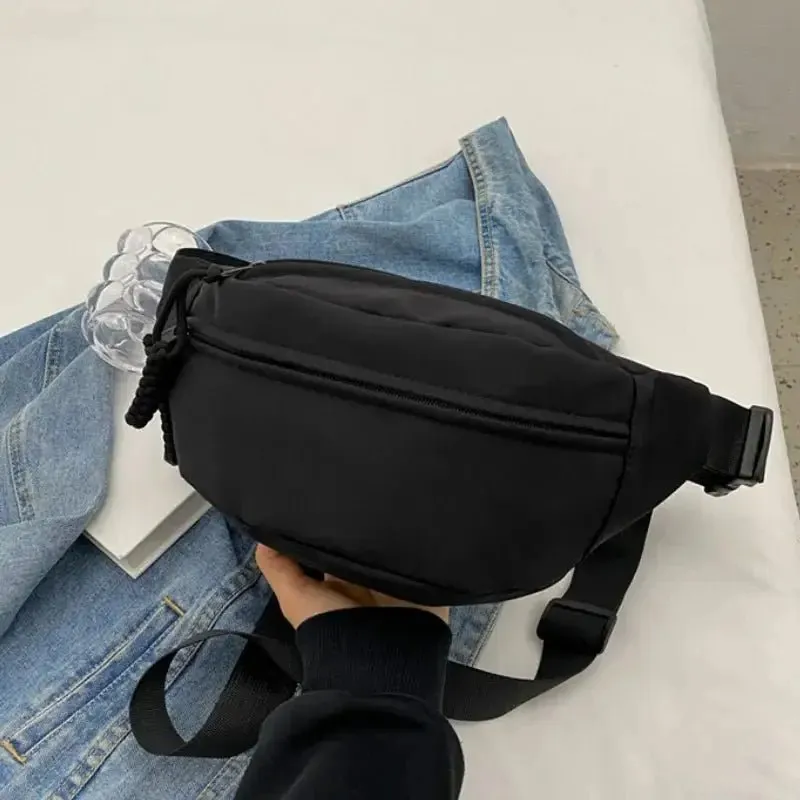 Chest Bag Banana Bag for Women Sling Crossbody Waist Pack Canvas Running Waist Bag Casual Fanny Packs Sport Half Moon Belt Bag