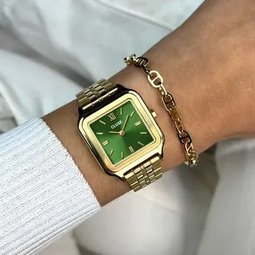 Cluse Gracieuse Watch Steel, Forest Green, Gold Colour