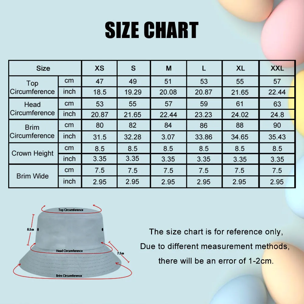 Custom Face Bucket Hat Unisex Personalised Wide Brim Outdoor Summer Hats Blue and Orange Oil Painting Style