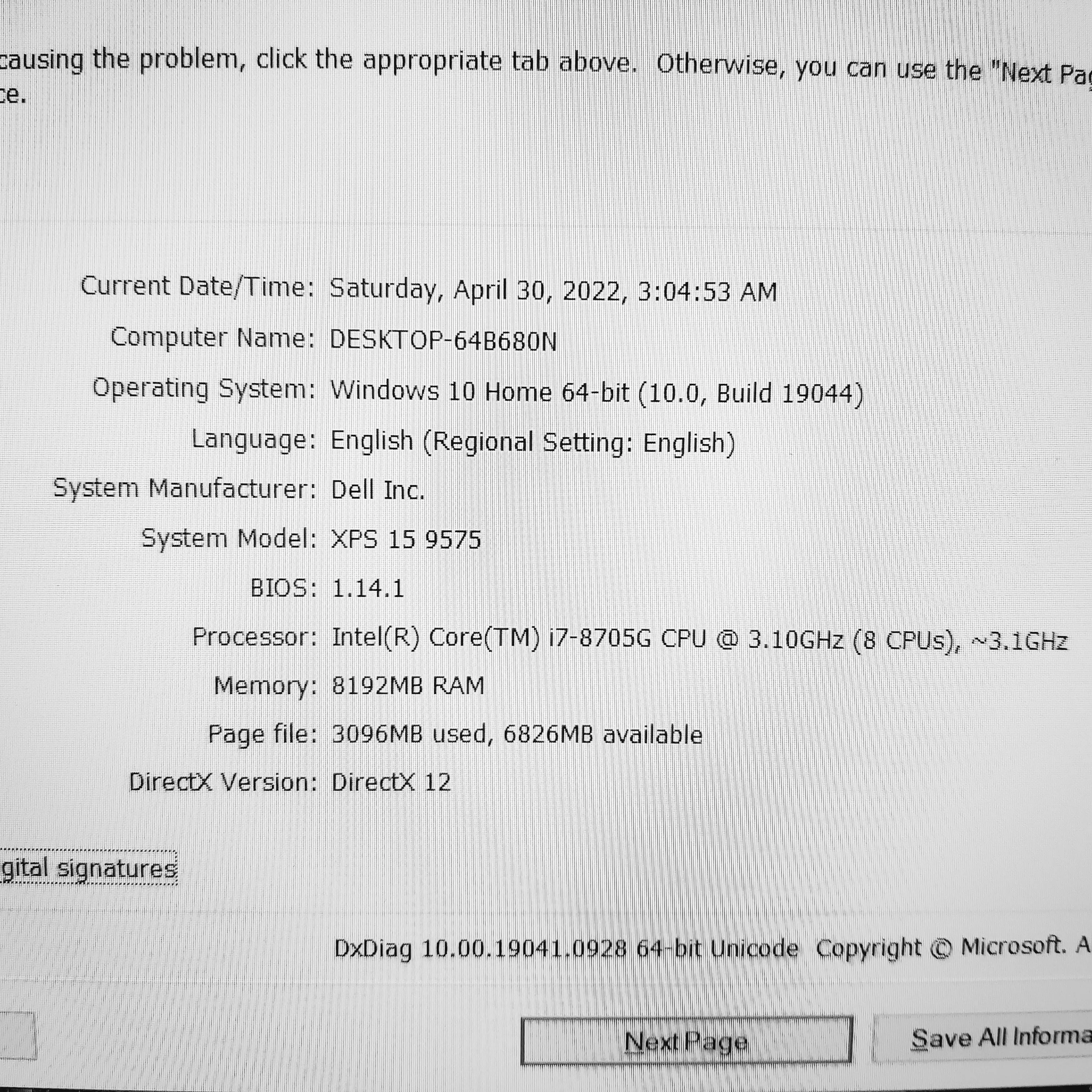 Dell XPS 15 9575 2in1 15.6" i7-8705G RX Vega 4gb Laptop (Used Very Clean)