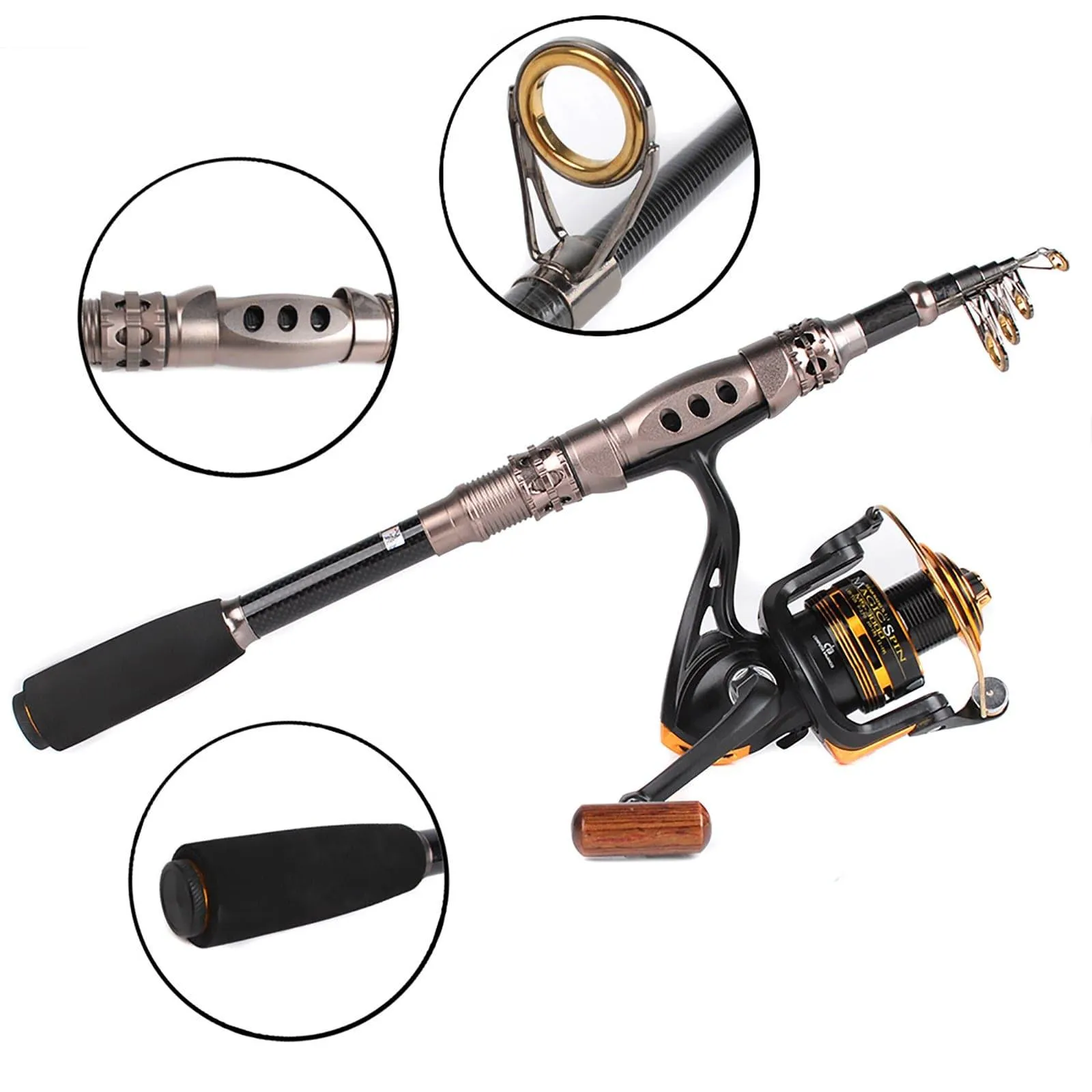 Dr.Fish 125pcs Fishing Rod and Reel Combo