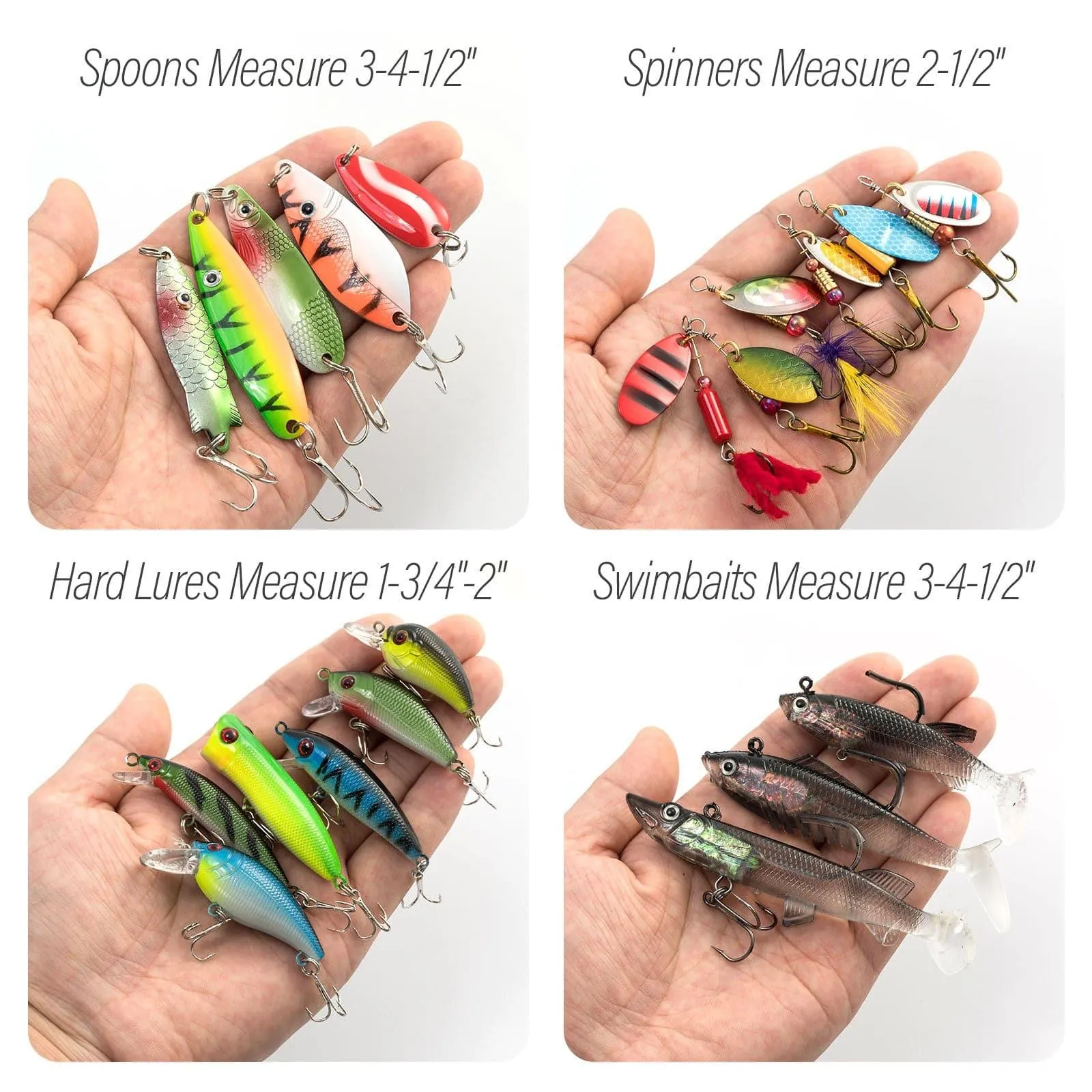 Dr.Fish 60pcs Spinners Spoons Hardbaits Kit