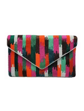 Embroidered Beaded Clutch Bag