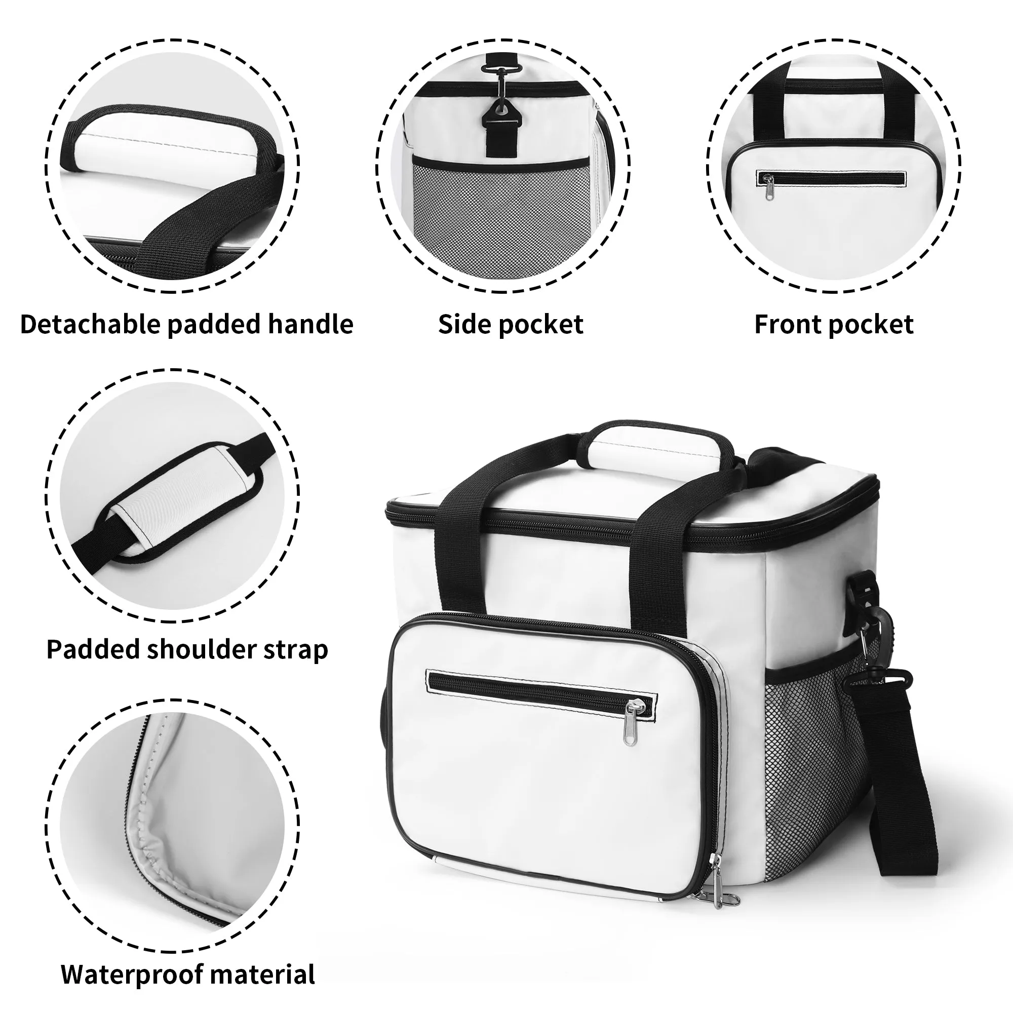 Floral Fire Insulated Leakproof Cooler Bag Lunch Box