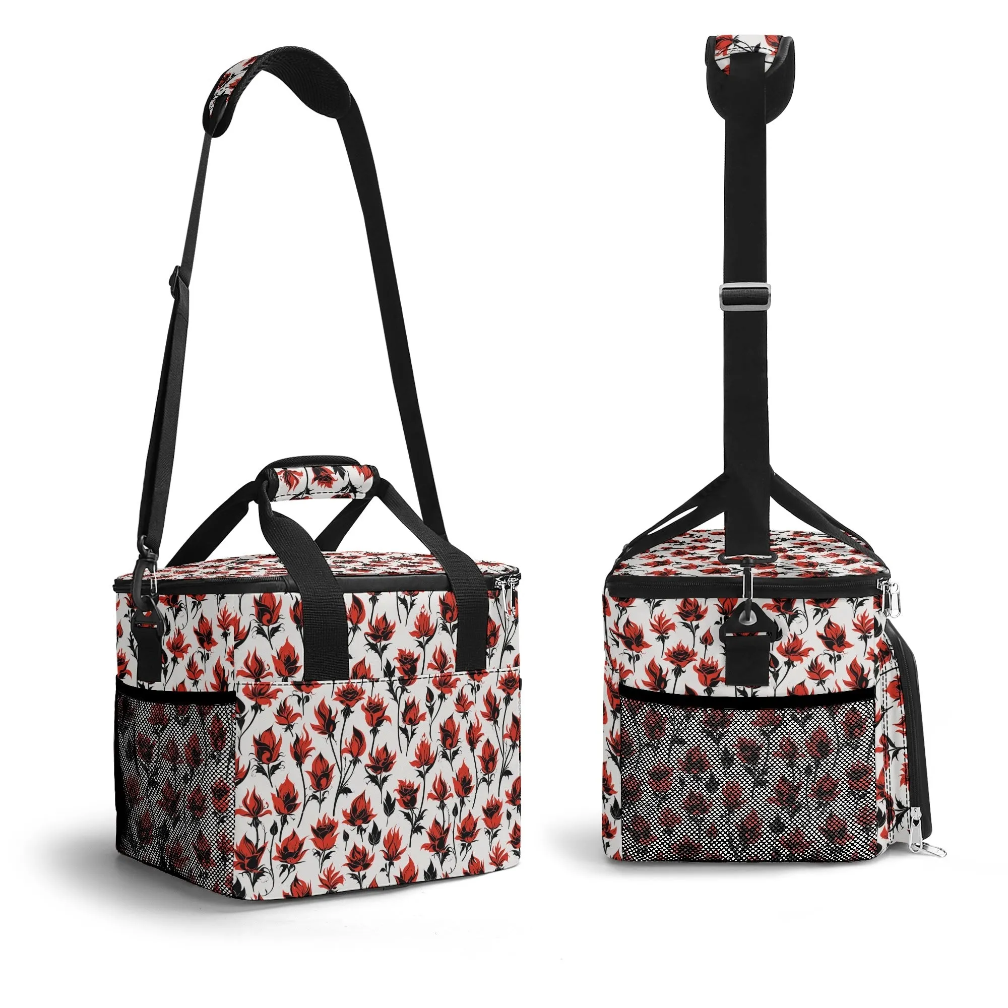 Floral Fire Insulated Leakproof Cooler Bag Lunch Box