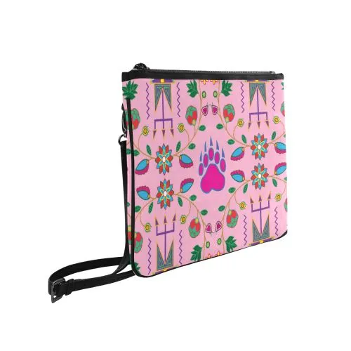 Geometric Floral Fall-Sunset Slim Clutch Bag