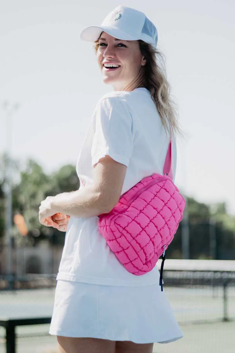 Hot Pink Wholesale Quilted Sling Bag