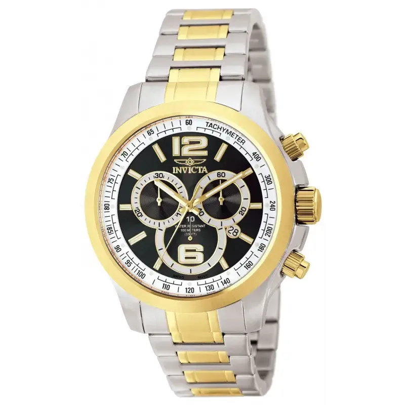 Invicta Men's Specialty Chronograph 100m Silver/Gold Stainless Steel Watch 0080