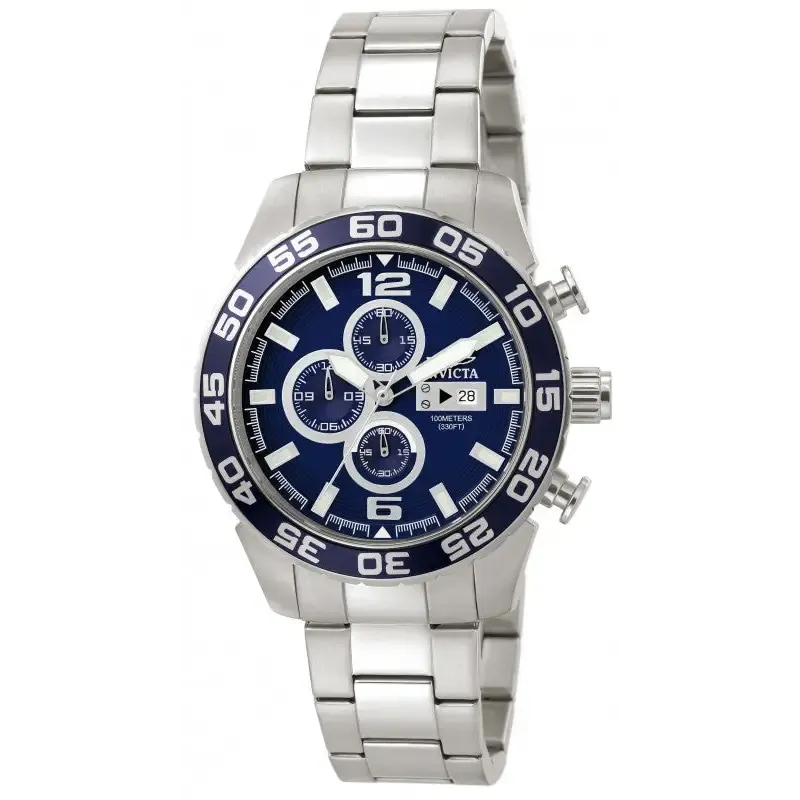 Invicta Men's Specialty Chronograph Analog Quartz Stainless Steel Watch 1013