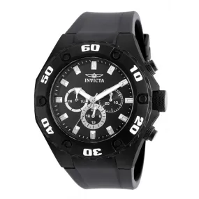Invicta Men's Specialty Chronograph Black Stainless Steel, Silicone Watch 21459