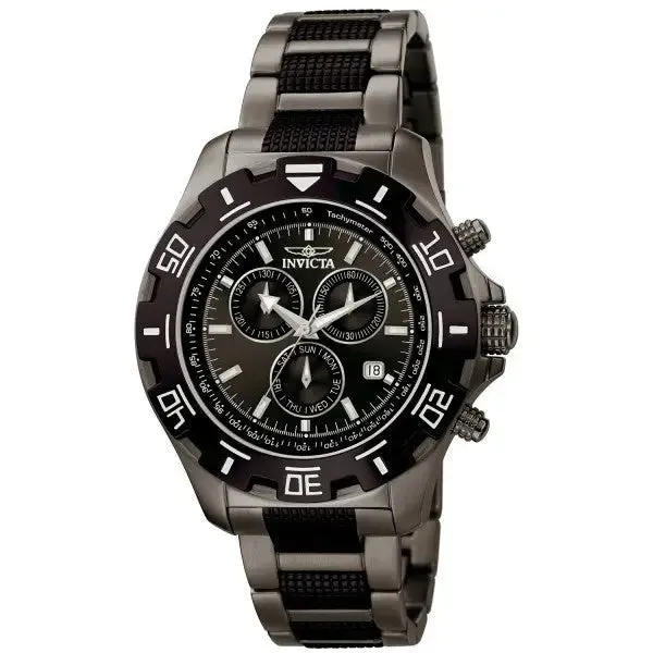 Invicta Men's Specialty Chronograph Black/Gunmetal Stainless Steel Watch 6412